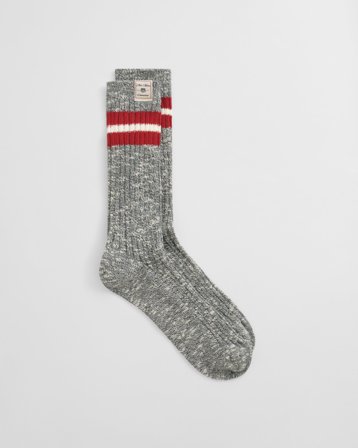 GANT Herren Gestreifte Melange Socken (40-42) Grau