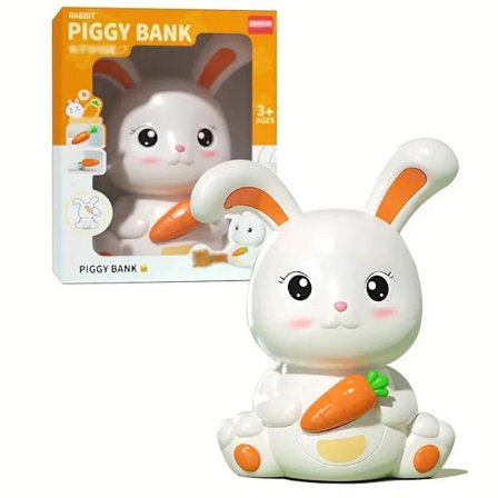 Söt kanin spargris med morotsnyckel [co]