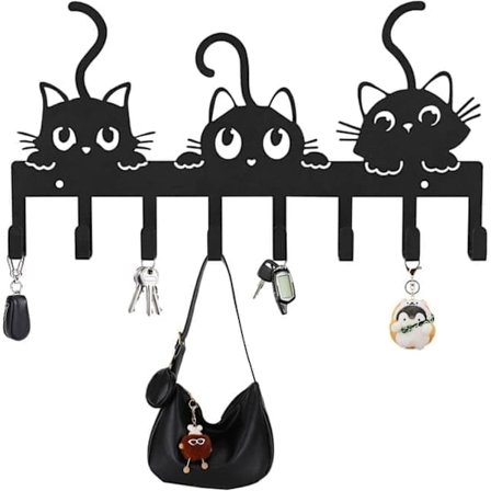 Vægmonteret nøgleholder med 8 kroge – til entre, gang, soveværelse & køkken, 25,9 x 12 cm_TF_TF