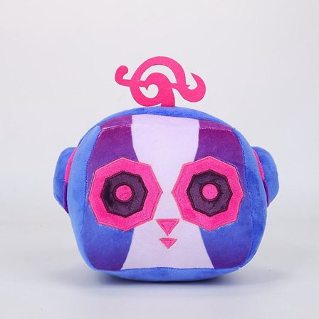 Blox Fruits spillleke periferi frukt leopard mønster boks plysj leketøy lilla boks dukke(15cm,hodetelefon ape boks 165g)