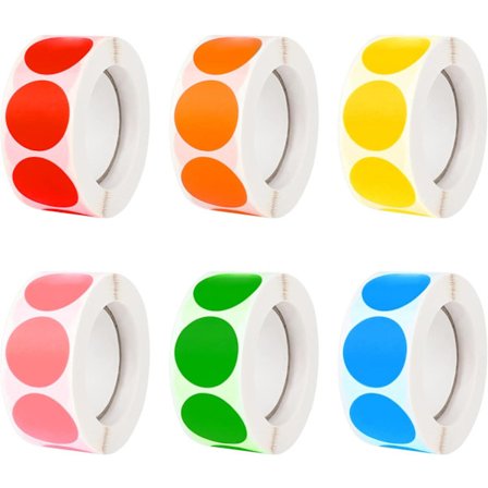 3000 stk. runde selvklæbende klistermærker runde etiketter farvekodede klistermærker