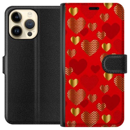 Yhteensopiva Lompakkokotelo Apple Apple iPhone 15 Pro Max GoldenHearts