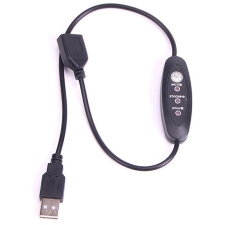 USB-temperaturregulator 5V-12V Värmetermostat 3 Hastigheter Justerbar 24W