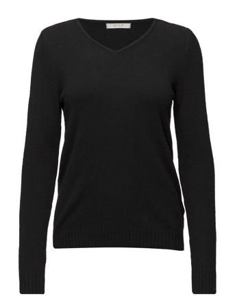 Viril V-Neck L/S Knit Top Pullover Svart Vila