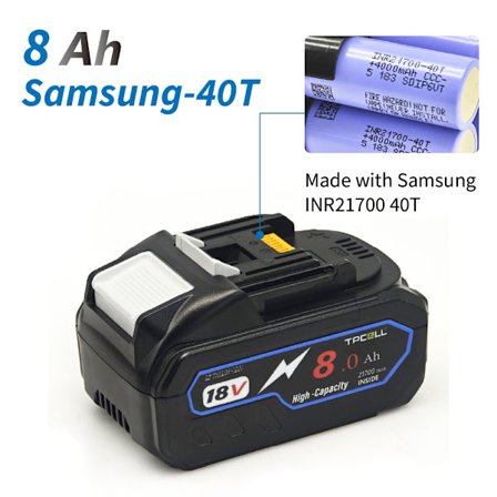 TPCELL 8/10Ah 18V 21700 kennoakku MKT 18V sähkötyökaluille