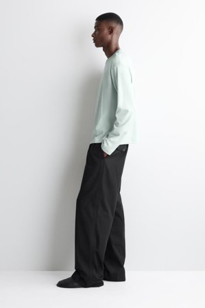 COS Men's T-Shirt A Maniche Lunghe In Jersey Interlock in Turchese