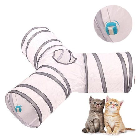 3-vägs kattunnel Y-formad kattunnel 30 cm hopfällbar lektunnel för katter