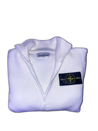 Vit stickad kofta från Stone Island