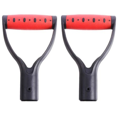 2 st D-handtag i plast för snöskyffel, spade och kratta