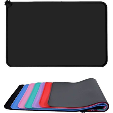 Koiran ja kissan ruokakupin alusta, liukumaton alusta lemmikkikulhojen alle, vedenpitävä silikoninen ruokinta-alusta, 47x30cm musta