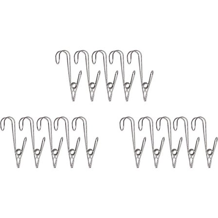 15 stk Klippkroker Metall Klesklyper Multifunksjonelle Hengende Klyper For Kontor Bad Kjøkken Stue Osv