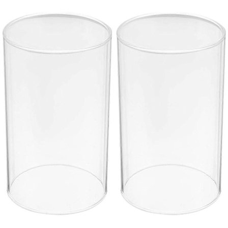 2 stk. Lysestaker Skorsteinrør Glassylinder Åpen Lysskjerm Glasskjermdeksel