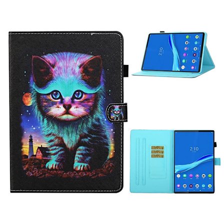 Lenovo Tab M10 / M10 FHD Plus Vibrant Mønster Læder Etui - Kat