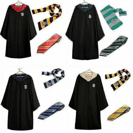 Barn Harry Potter 3st Set Cosplay Costume_s Red XL Green L