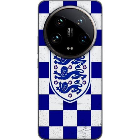 Kompatibelt Mobildeksel til Xiaomi Xiaomi 14 Ultra Grafisk sjakkbrett-mønster i blått og hvitt med et klassisk heraldisk emblem, retroinspirert spor