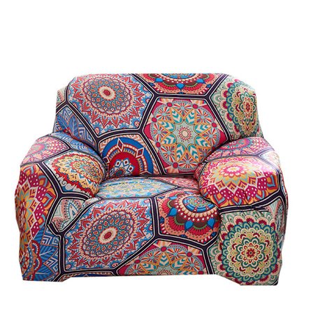 1-delt trykt sofatrekk - Boho blomstermønster sofatrekk, Str