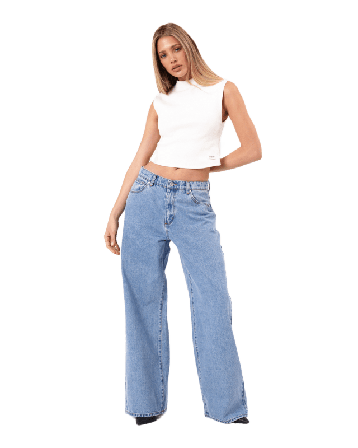Abrand 95 Mid Super Baggy Gigi Blue Jeans Dam Blå w32