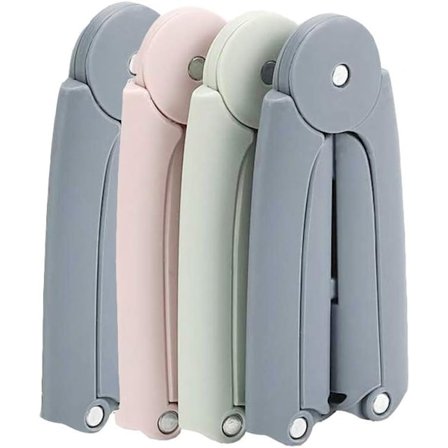 4 stk sammenleggbare kleshengere i plast, bærbare reisekleshengere, vindtette utendørskjørthengere