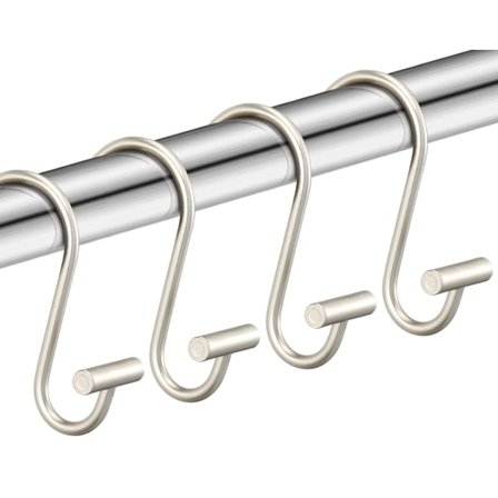 Bruseforhængskroge, rustfrie bruseforhængsringe til badeværelse, T-bar metal dekorative bruseforhængskroge til bruseforhængsstang, sæt af