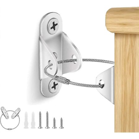 10 pakker møbelstropper - Anti-tip metalstropper til babysikkerhed til møbelankring