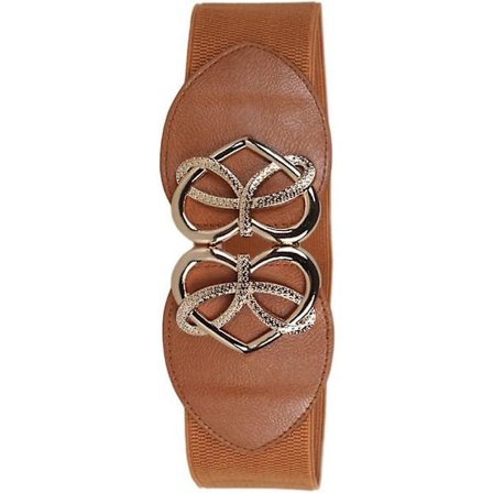 Kvinnors Breda Waspie Midjebälte Elastiskt Vintage Spänne Midjeband För Kvinnor Flickor Kostymtillbehör Kamel, Chunky Spänne Bälte (brun1st)