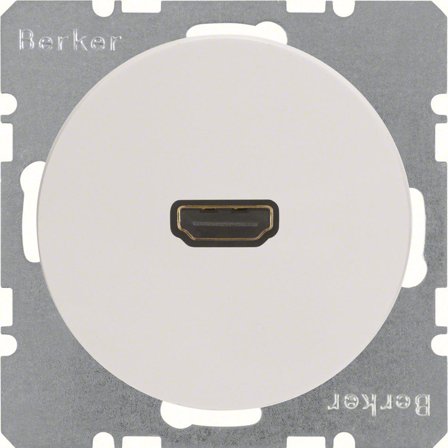 Hager 3315422089 HDMI-uttak R.1/R.3 Polarhvit, Strømbrytere & vegguttak