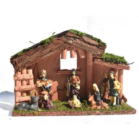 1 stk Julekrybbe Statue Klassisk Hellig Skrivebord Pynt Bordplate Na DXGHC