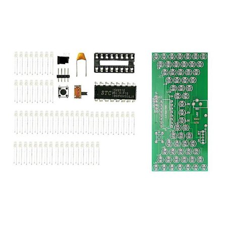 5V elektroninen tiimalasi DIY-sarja Hauska sähköinen tuotantopakkaus Tarkka LED-valolla Kaksinkertainen kerros P(Vihreä)