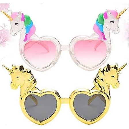 2 stk. Enhjørning Hjerte Party Solbriller Enhjørning Hjerteformet Party Briller Enhjørning Børnefest Tilbehør Perfekt