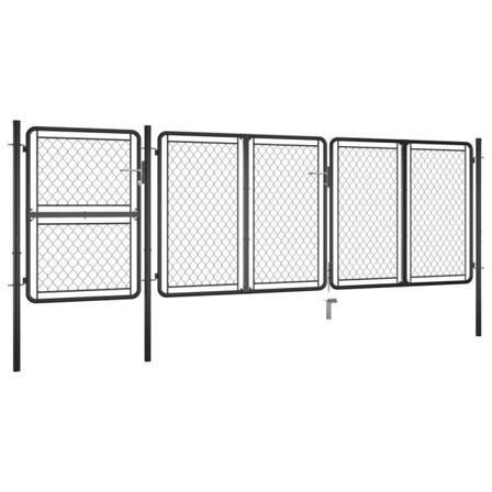 Vidaxl Trädgårdsgrind Stål 125x395 Cm Antracit Antracit