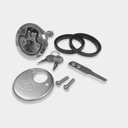 Deck fitting Roca, Ø76 mm, lockable, spring-loaded, acid-resistant stainless steel AISI 316