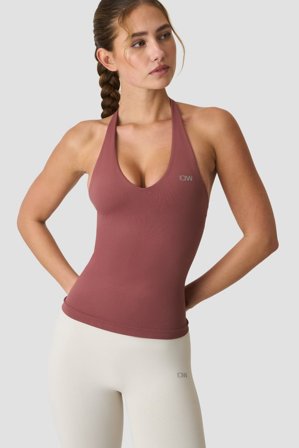 Define Seamless Halter Neck Tank Calm Red