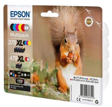 Epson 478XL Multipack - 6-pack - høykapasitets - grå, svart, gul, cyan, magenta, rød - original - blekkpatron