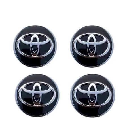 4 stk Toyota 62mm navkapsler med logo, svart