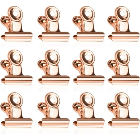 3,1*3,1 cm små bulldog-clips, 50 stk. bulldog-clips, 31 mm clips, rosaguld metalclips til fotos, madposer, kontor S