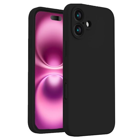 iPhone 16 Matt Svart Skal - Med Kameraskydd
