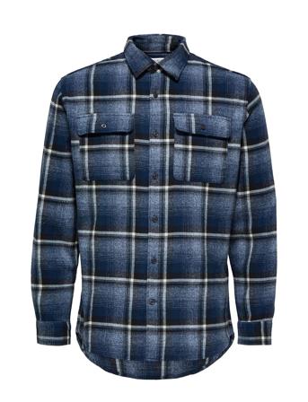 Slhregscot Check Shirt Ls W Skjorte Uformell Marineblå Selected Homme*Betinget Tilbud
