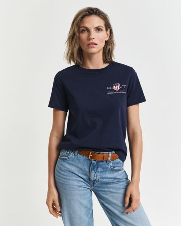 GANT Damen T-Shirt (L) Marineblau