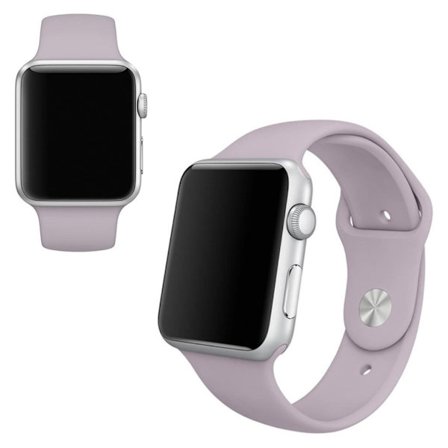 Apple Watch Series 5 40mm yksivärinen silikoninen kellonauha - Vaaleanvioletti