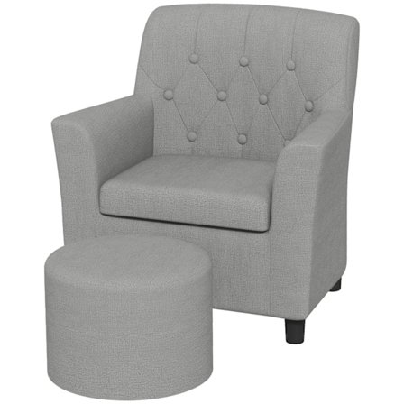 Lasten nojatuoli, lasten sohva jalkineella, lasten sohva 18 kk alkaen, lasten huonekalut, lastenhuone, pellava look, eukalyptuspuu, harmaa, 45 x 43 x