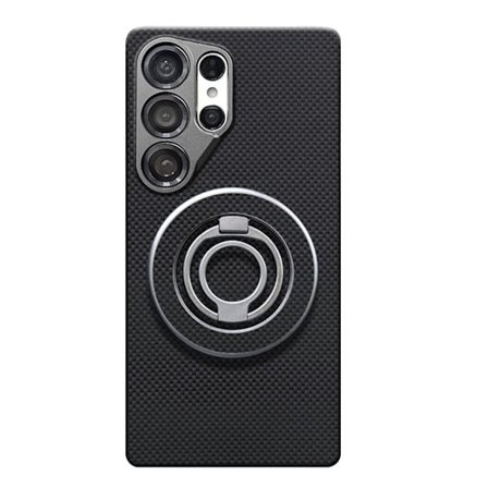 Mobilskal till Galaxy S25 Ultra MagSafe Kevlar Metal Ring - Fine Mesh Grid