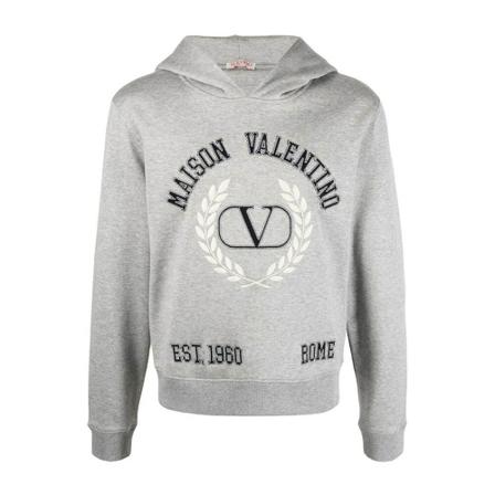 Valentino Laurel wreath logo hoodie Grå, Herre