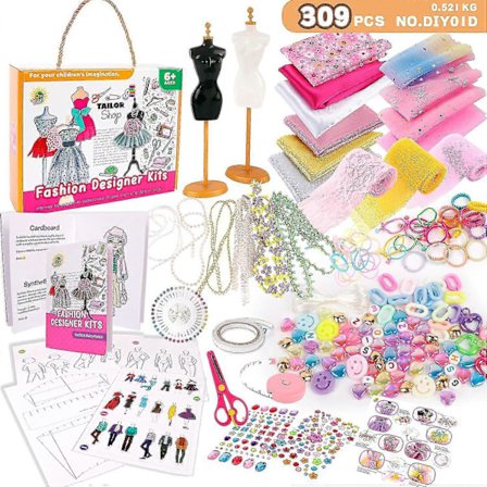 Motedesignsett for jenter - Kreativt DIY kunst- og håndverkssett sysett for barn læringsleker-yujia