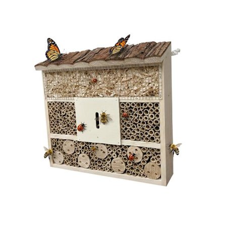 Hyönteishotelli, puinen perhos- ja mehiläissuoja