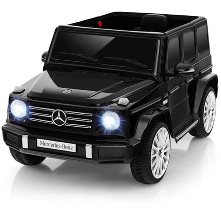 COSTWAY Mercedes-Benz G500 - Elbil 12V/7 Ah - 4 Motor, 3-7 km/h, 2,4G Fjärrkontroll, LED, MP3, USB, 3+ år, Svart