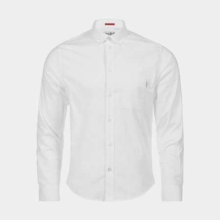 Oxfordhemd Musto Essential Long-Sleeve Oxford, White, Herren, Large - Boot