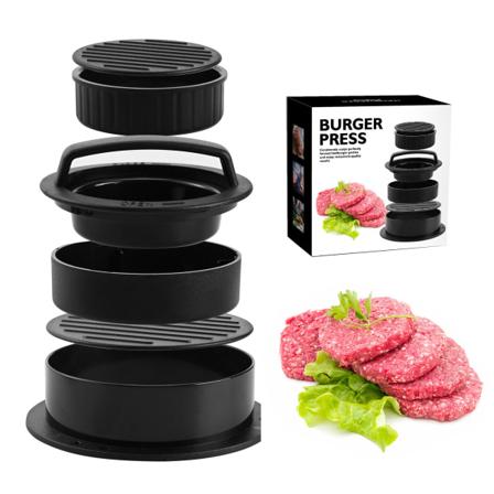 ABS-kolmi yhdessä hampurilaispuristinlihakakkukone tee- diy mold hampurilaispuristin Boxed