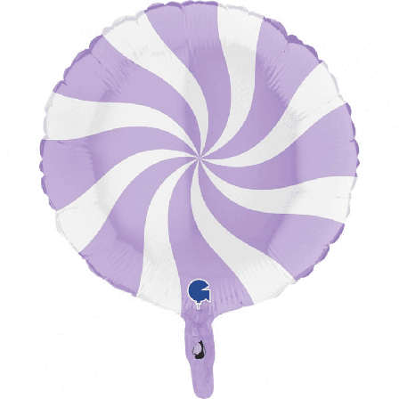 Heliumballon Swirly Hvid & Lilla Pastel