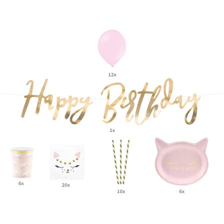 Festpakke Pink Kat 55 dele