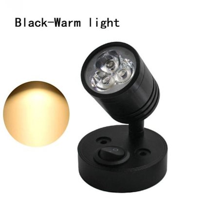 LED Vägglampa Husbil Ljus SVART VARM-LJUS VARM-LJUS